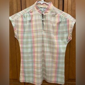 Jane Holly Vintage Short sleeve mock neck Top 8